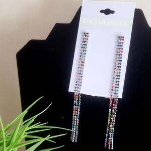NEW! JESSICA MCCLINTOCK Rhinestone Earrings Jewelry.